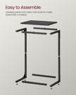 C-Shaped End Table – Metal Frame – Misty Grey and Ink Black – Industrial Design