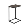 C-Shaped Side Table – Metal Frame – Chestnut Brown and Ink Black – Industrial Design for Living Room and Bedroom