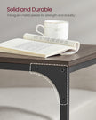 C-Shaped Side Table – Metal Frame – Chestnut Brown and Ink Black – Industrial Design for Living Room and Bedroom