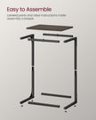 C-Shaped Side Table – Metal Frame – Chestnut Brown and Ink Black – Industrial Design for Living Room and Bedroom
