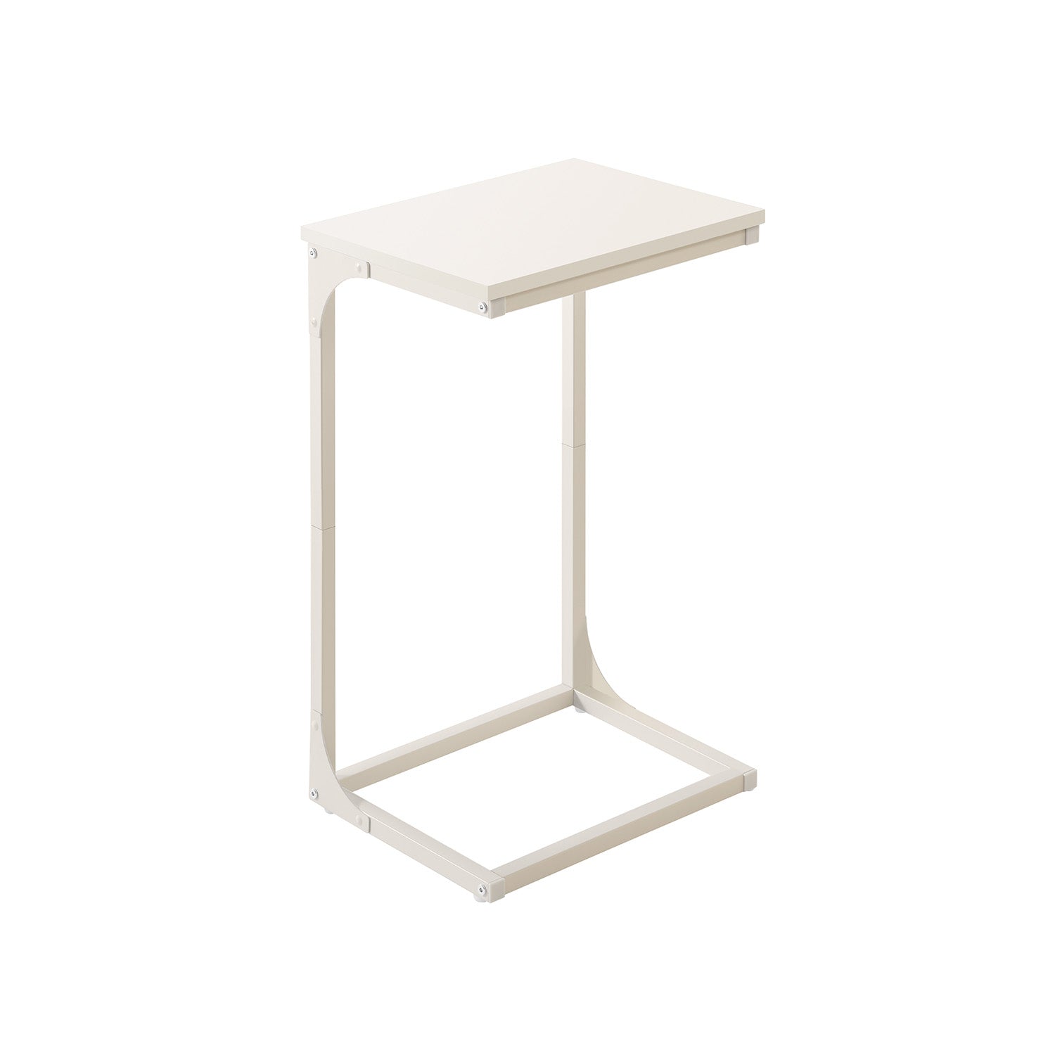 C-Shaped Side Table – Metal Frame – Rustic Brown and Black – Industrial Design for Living Room and Bedroom