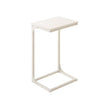 C-Shaped Side Table – Metal Frame – Rustic Brown and Black – Industrial Design for Living Room and Bedroom