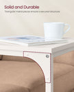 C-Shaped Side Table – Metal Frame – Rustic Brown and Black – Industrial Design for Living Room and Bedroom