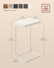 C-Shaped Side Table – Metal Frame – Rustic Brown and Black – Industrial Design for Living Room and Bedroom