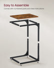 C-Shaped Side Tables – Ebonised Oak and Metal – Rustic Brown and Black – Set of 2