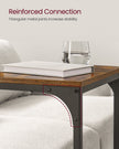 C-Shaped Side Tables – Ebonised Oak and Metal – Rustic Brown and Black – Set of 2