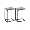 Set of 2 C-Shaped Side Tables – Metal Frame – Heather Greige and Ink Black – Industrial Design