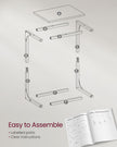 C-Shaped Side Tables – Metal Frame – Rustic Brown and Ink Black – Versatile for Living Room and Bedroom