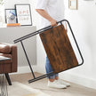 Folding Side Table – Wood – Rustic Brown – Space-Saving Design for Small Spaces