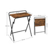 Folding Side Table – Wood – Rustic Brown – Space-Saving Design for Small Spaces