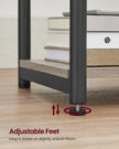 Slim Side Table – Wood – Heather Greige and Ink Black – Charging Station with AC and USB Outlets