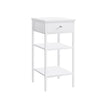 Tall Bedside Table – Wood and Metal – Rustic Brown and Black – Drawer and 2 Storage Shelves