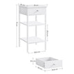Tall Bedside Table – Wood and Metal – Rustic Brown and Black – Drawer and 2 Storage Shelves