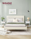 Bedside Table – Steel Frame – Matte White – With Drawer and Shelf