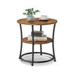Side Table – Metal – Rustic Brown – 2 Shelves, Industrial Design