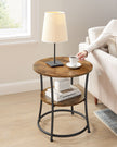 Side Table – Metal – Rustic Brown – 2 Shelves, Industrial Design