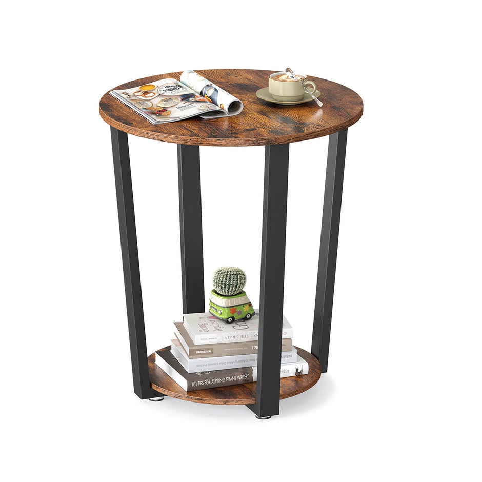 Round Sofa Table – Iron – Rustic Brown – Stable Industrial Design