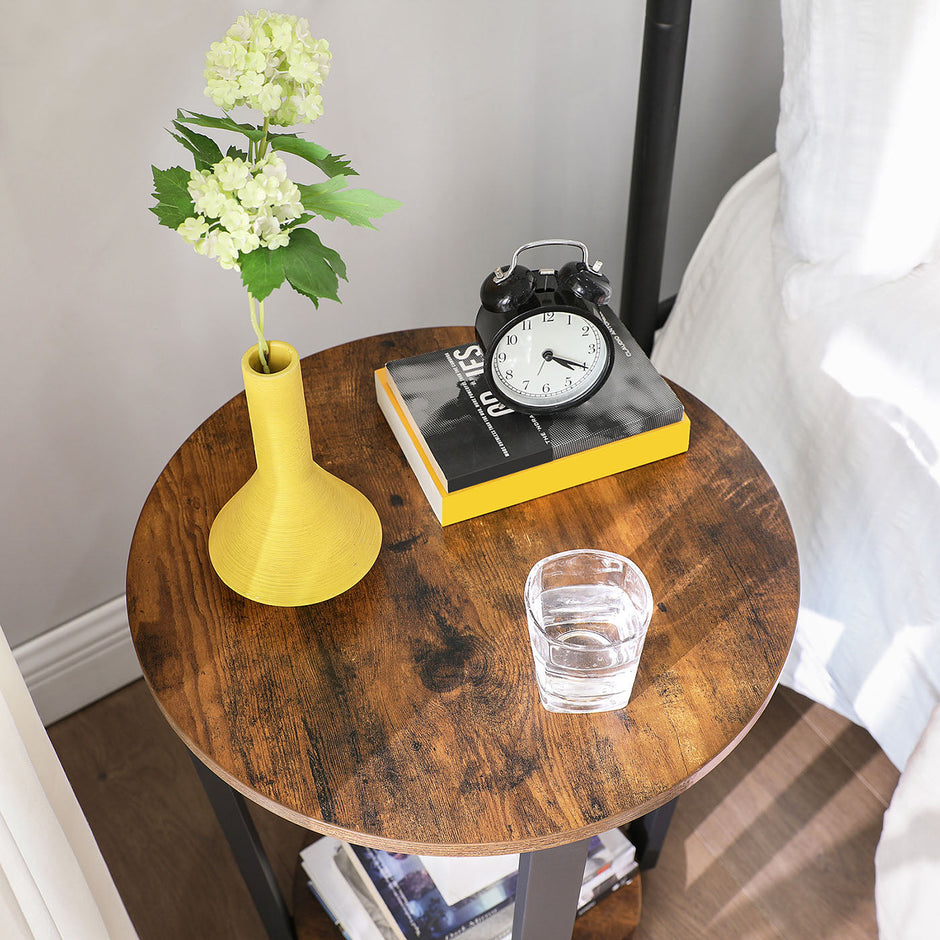 Round Sofa Table – Iron – Rustic Brown – Stable Industrial Design