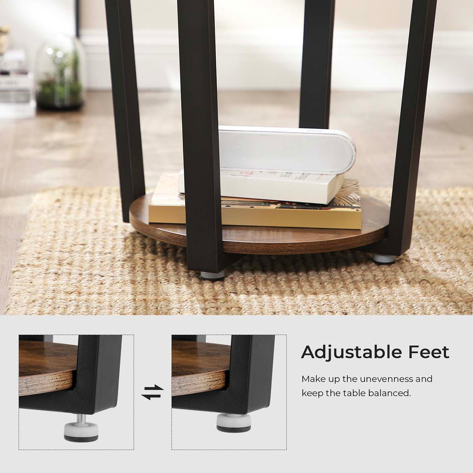 Round Sofa Table – Iron – Rustic Brown – Stable Industrial Design