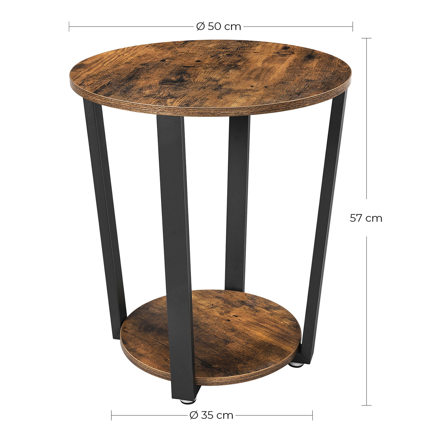 Round Sofa Table – Iron – Rustic Brown – Stable Industrial Design