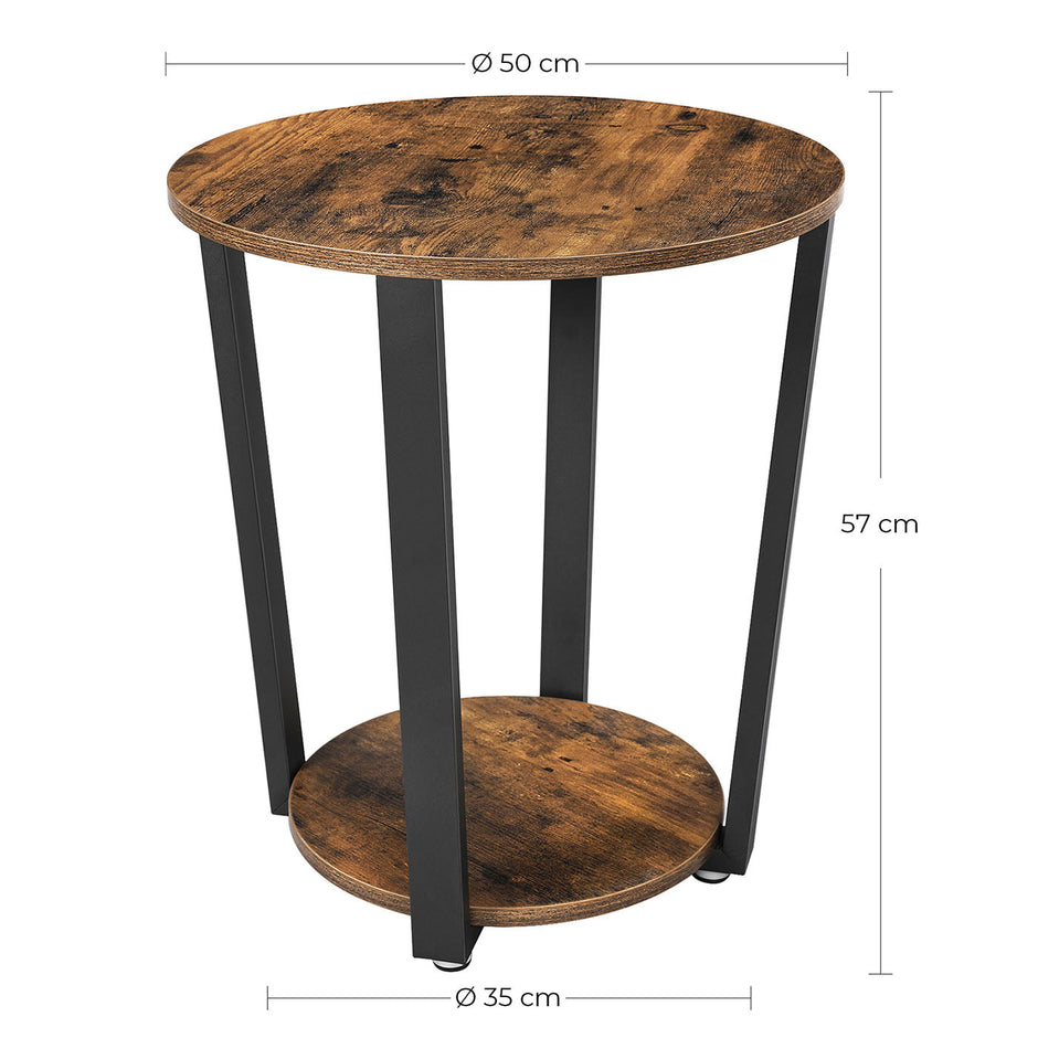 Round Sofa Table – Iron – Rustic Brown – Stable Industrial Design