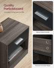 Bedside Table – Particle Board – Brown and Black – Drawer and Open Compartment