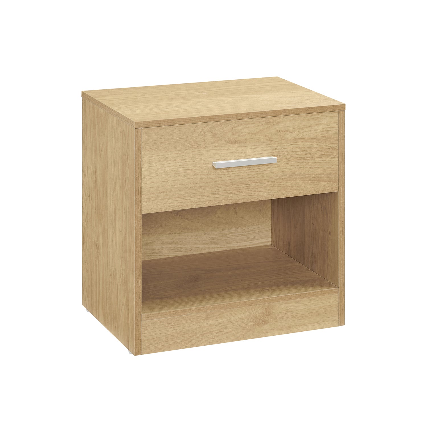 Bedside Table – Wood – Straw Yellow – With Drawer and Open Compartment