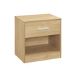 Bedside Table – Wood – Straw Yellow – With Drawer and Open Compartment