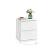 Nightstand – Wood – Cloud White – With Charging Station and Drawers