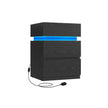 Bedside Table – Wood – Ebony Black – LED Lights with Adjustable Colors and 3 Drawers