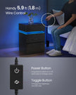 Bedside Table – Wood – Ebony Black – LED Lights with Adjustable Colors and 3 Drawers