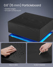 Bedside Table – Wood – Ebony Black – LED Lights with Adjustable Colors and 3 Drawers