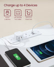 Nightstand – Wood – Cloud White – Features Charging Station and Drawers
