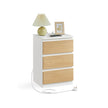 Bedside Table – Engineered Wood – Cloud White and Almond Yellow – Integrated Charging Station