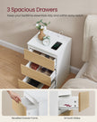 Bedside Table – Engineered Wood – Cloud White and Almond Yellow – Integrated Charging Station