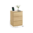 Bedside Table – Wood – Straw Yellow – With Charging Station and Drawers