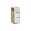 Adjustable Slim Bedside Table – Wood – Ebony Black – 2 Drawers & Open Compartment