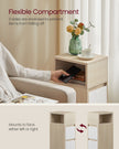 Slim Bedside Table – Wood – Cloud White – 2 Drawers and 1 Open Compartment