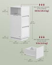 Slim Bedside Table – Engineered Wood – Cloud White – 2 Drawers and Open Compartment