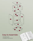 Slim Bedside Table – Engineered Wood – Cloud White – 2 Drawers and Open Compartment