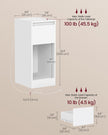 Record Player Stand – Wood – Cloud White – Vinyl Storage with Charging Station and LED Light