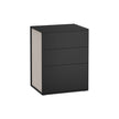Bedside Table – MDF – Matte White and Cappuccino Beige – Toolless Assembly with 3 Storage Drawers