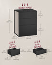 Nightstand – Wood – Ink Black and Cappuccino Beige – Toolless Assembly with 3 Storage Drawers