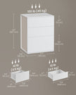 Bedside Table – MDF – Matte White and Cappuccino Beige – Toolless Assembly with 3 Storage Drawers
