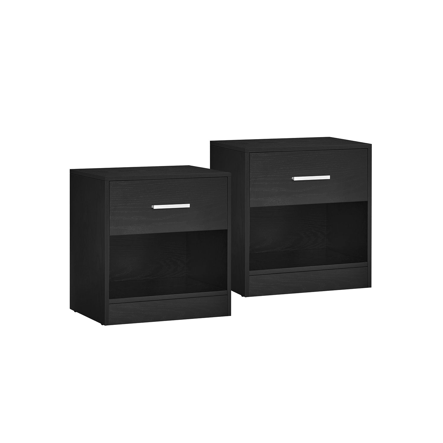 Side Table – Wood – Natural Finish – Drawer and Open Compartment