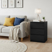 Set of 2 Modern Side Tables – Wood – Black – Features 3 Drawers and Built-in Charging Station
