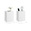 Bedside Table – Wood – Natural Finish – Integrated Charging Station, Set of 2