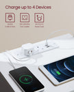 Set of 2 Bedside Tables – Wood – Cloud White and Almond Yellow – With Charging Station