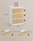Set of 2 Bedside Tables – Wood – Cloud White and Almond Yellow – With Charging Station