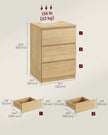 Bedside Table – Wood – Straw Yellow – Set of 2 with Charging Station